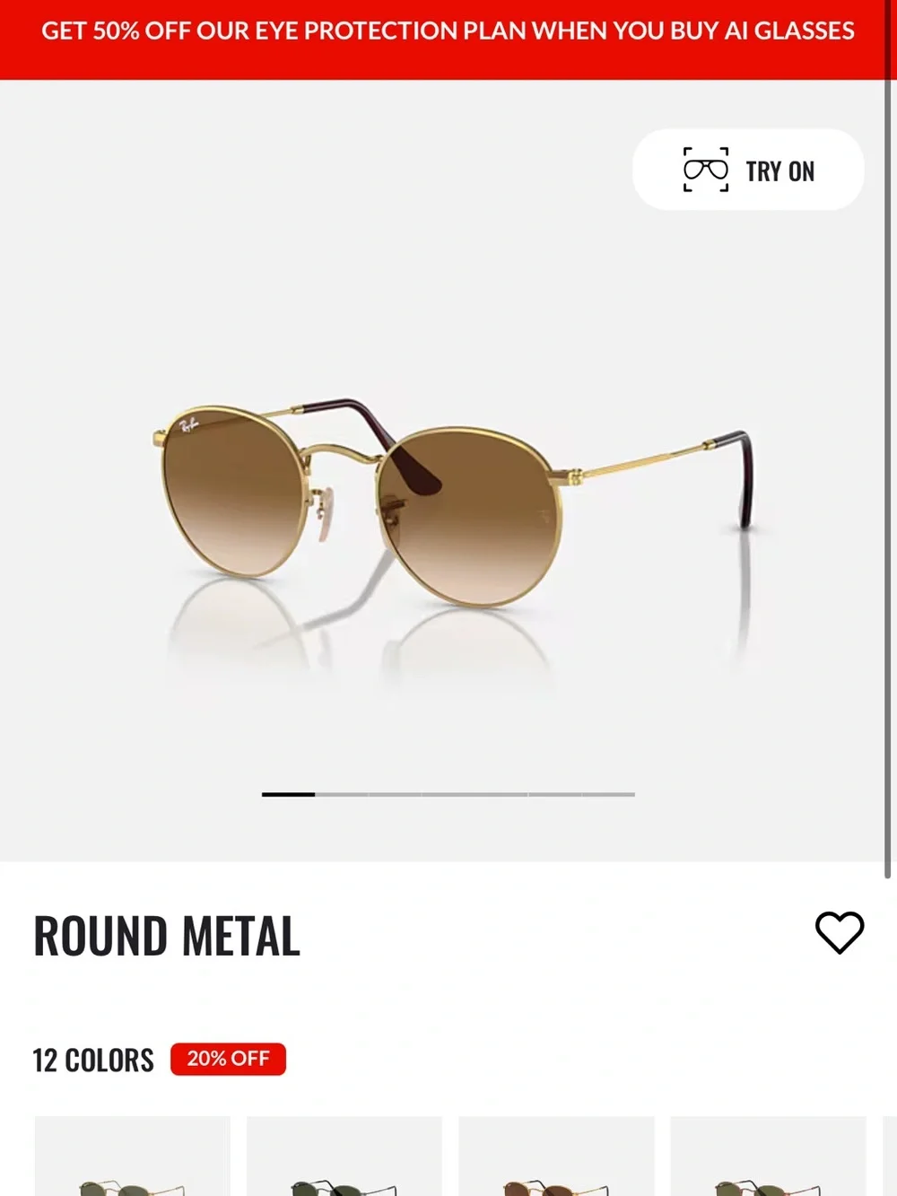 Ray-Ban Gold Frame Sunglasses with Brown Gradient Lenses